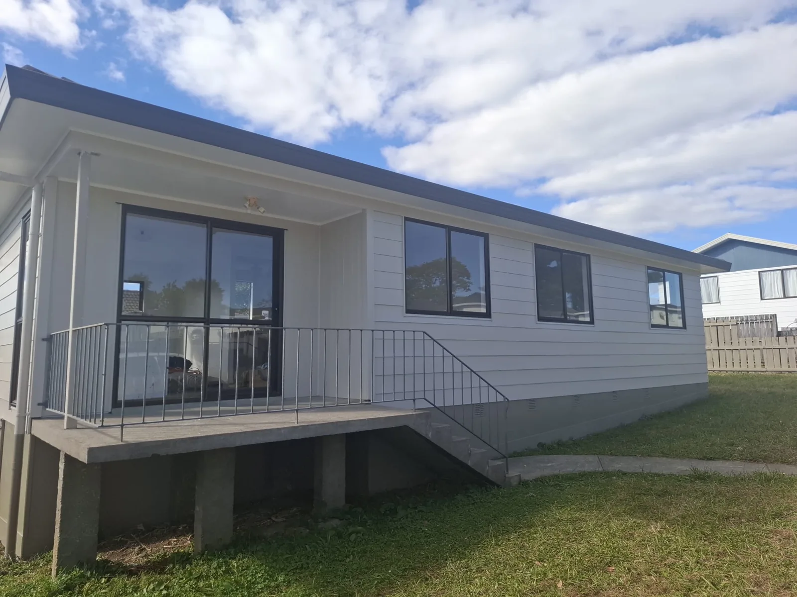 Completed residential exterior and balcony