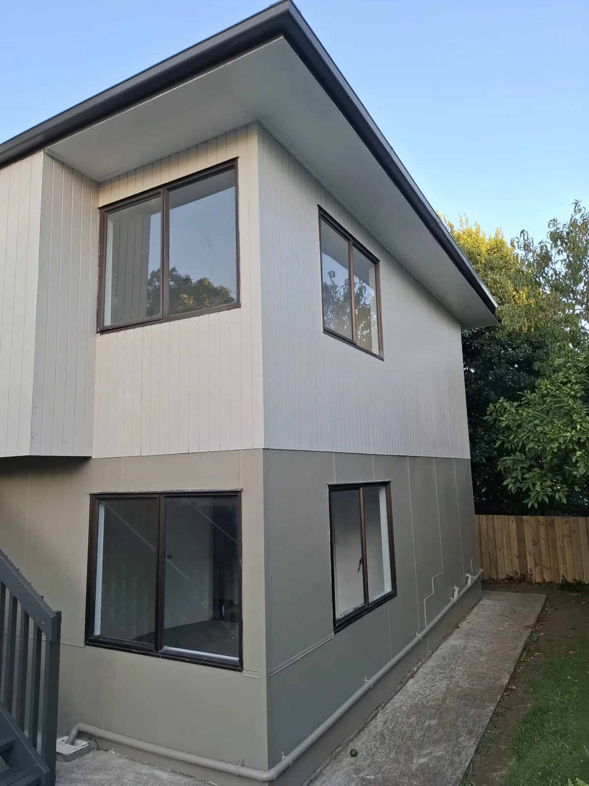 Freshly painted two-storey house exterior
