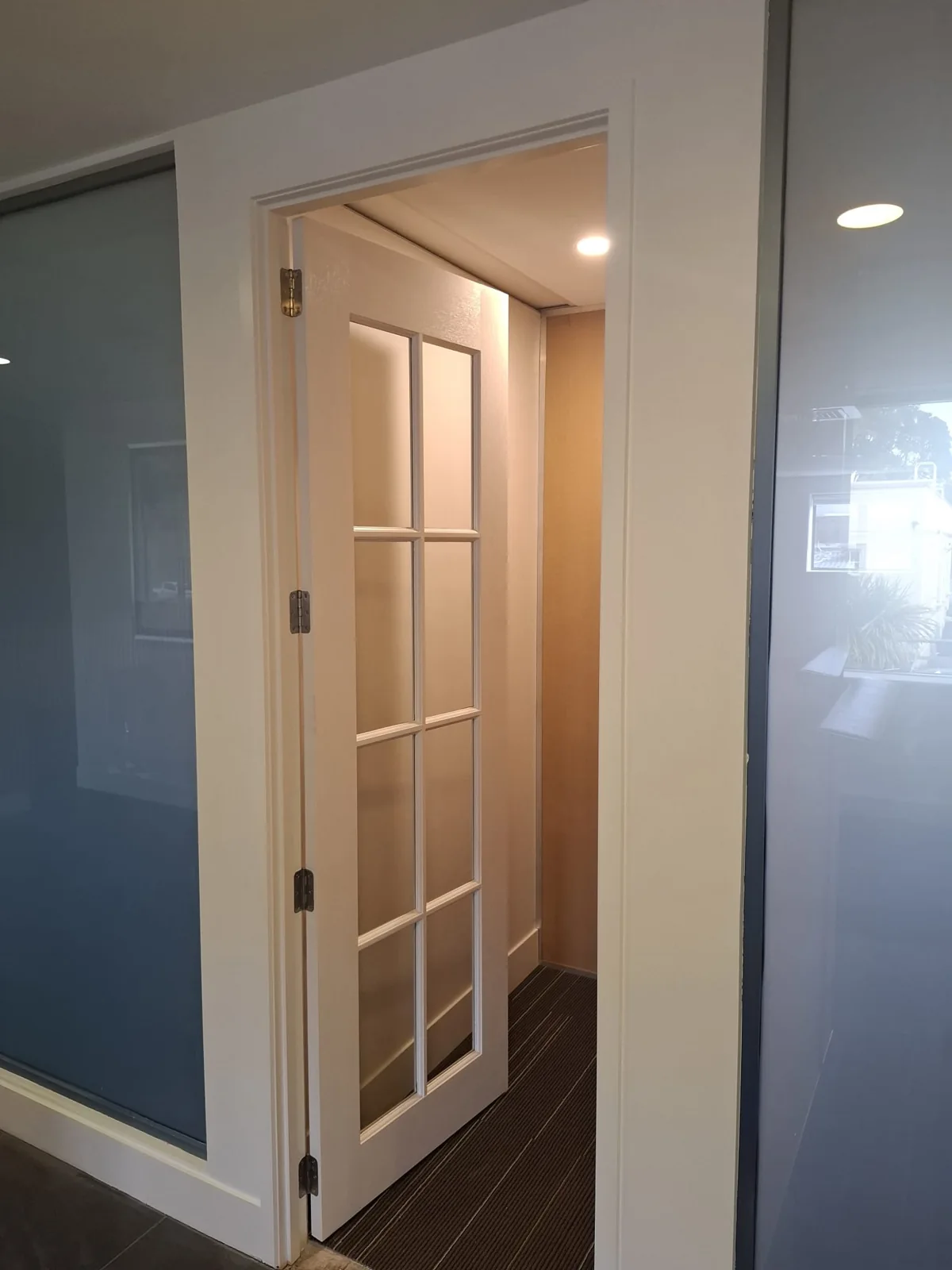 Freshly painted interior doorway and walls